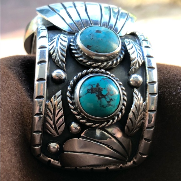 Custom made Silver and Turqouise cuff only 10 made - Picture 7 of 7